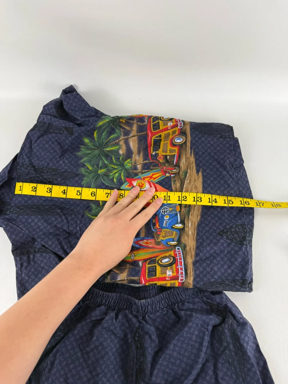 Vintage Royal Creations Made in Hawaii Kids Hawaiian Shirt Shorts Set Woodie Car